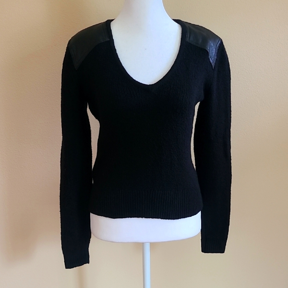 BCBG Max Azria Black V-Neck Sweater